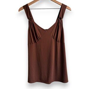 Y2k Brown Tank Top Large